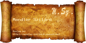 Mendler Szilárd névjegykártya